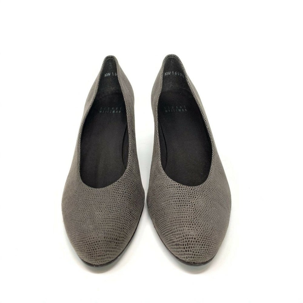 Stuart Weitzman 8 Low Heel Eel Skin Embossed Pumps - image 5